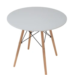 Masa bucatarie moderna rotunda alba blat MDF 90cm