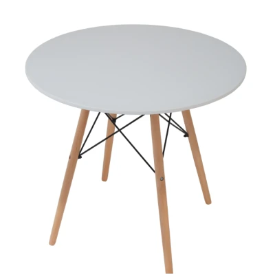 Masa bucatarie moderna rotunda alba blat MDF 90cm