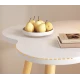 UB Masuta rotunda contemporana din lemn masiv metal in forma de floare cu 2 niveluri 4 PICIOARE