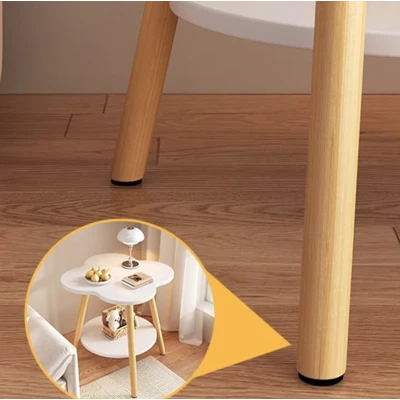UB Masuta rotunda contemporana din lemn masiv metal in forma de floare cu 2 niveluri 4 PICIOARE