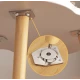 UB Masuta rotunda contemporana din lemn masiv metal in forma de floare cu 2 niveluri 4 PICIOARE