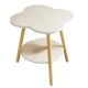 UB Masuta rotunda contemporana din lemn masiv metal in forma de floare cu 2 niveluri 4 PICIOARE