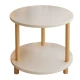 Masuta rotunda moderna cu polita blat alb si picioare din lemn 40 x 53 cm