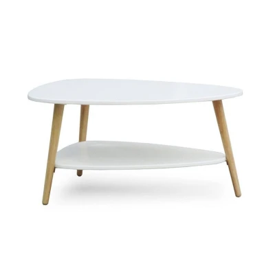 Masuta de cafea OVALA alba placa din MDF 90x67x45 cm