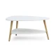 Masuta de cafea OVALA alba placa din MDF 90x67x45 cm