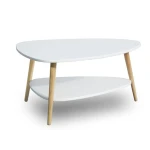 Masuta de cafea OVALA alba placa din MDF 90x67x45 cm