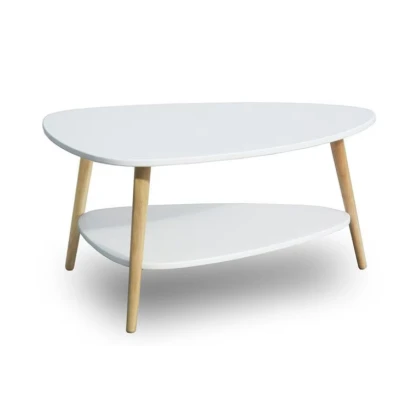 Masuta de cafea OVALA alba placa din MDF 90x67x45 cm