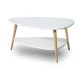 Masuta de cafea OVALA alba placa din MDF 90x67x45 cm