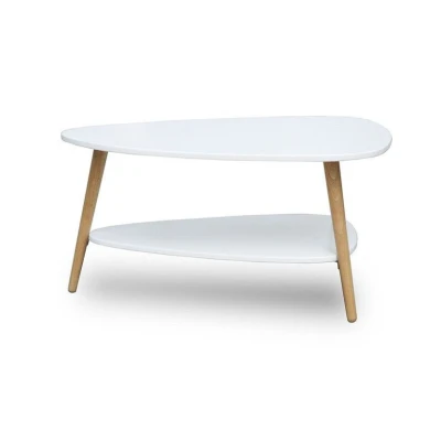 Masuta de cafea OVALA alba placa din MDF 90x67x45 cm