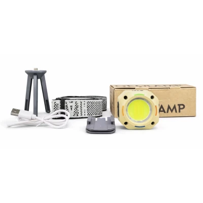 Lanterna LED multifunctionala 2 in 1 proiector cu lanterna de cap reincarcabila cu suport