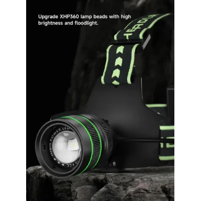 Lanterna de cap LED reincarcabila zoom reglabil 3 acumulatori lumina puternica