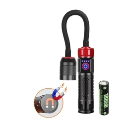 Lampa LED de lucru reincarcabila cu gat flexibil lumina reglabila magnetica acumulator 26650 si USB