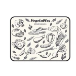 Covoras tip Scurgator vase 40x30cm alb cu model fund antiderapant pentru bucatarie