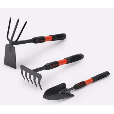 Set 3 ustensile pentru gradina lopatica grebla si cultivator maner ergonomic antiderapant