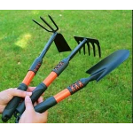 Set 3 ustensile pentru gradina lopatica grebla si cultivator maner ergonomic antiderapant