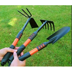 Set 3 ustensile pentru gradina lopatica grebla si cultivator maner ergonomic antiderapant