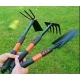 Set 3 ustensile pentru gradina lopatica grebla si cultivator maner ergonomic antiderapant