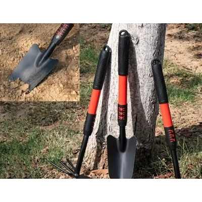 Set 3 ustensile pentru gradina lopatica grebla si cultivator maner ergonomic antiderapant