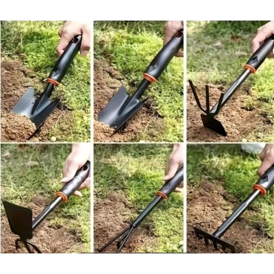 Set 3 ustensile pentru gradina lopatica grebla si cultivator maner ergonomic antiderapant