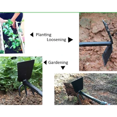 Set 3 ustensile pentru gradina lopatica grebla si cultivator maner ergonomic antiderapant