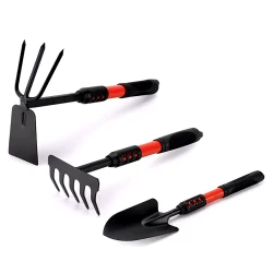 Set 3 ustensile pentru gradina lopatica grebla si cultivator maner ergonomic antiderapant