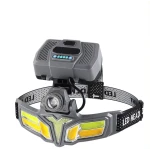 Lanterna frontala LED cu acumulatori reincarcabili si incarcare solara 11 moduri iluminare 2400mAh