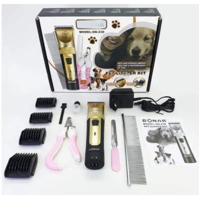 Masina de tuns animale de companie SONAR SN 230 Fara fir Negru/Auriu