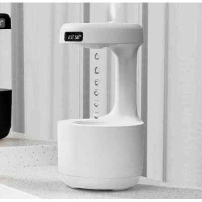 Umidificator si difuzor de aroma tehnologie Anti Gravity 600ml cu afisaj ora si lumina ambientala