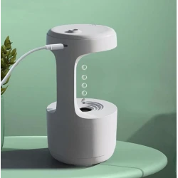 Umidificator si difuzor de aroma tehnologie Anti Gravity 600ml cu afisaj ora si lumina ambientala