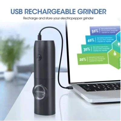 Rasnita electrica reincarcabila pentru sare piper diverse condimente USB indicator LED reglaj granulatie