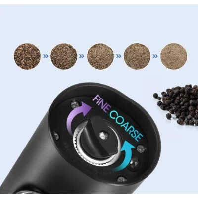 Rasnita electrica reincarcabila pentru sare piper diverse condimente USB indicator LED reglaj granulatie