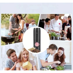 Rasnita electrica reincarcabila pentru sare piper diverse condimente USB indicator LED reglaj granulatie