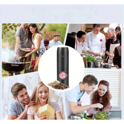 Rasnita electrica reincarcabila pentru sare piper diverse condimente USB indicator LED reglaj granulatie