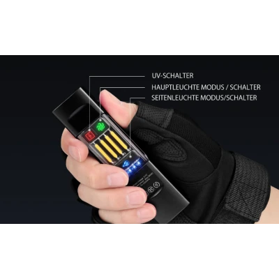 Lanterna multifunctionala YM M31 UV cu LED COB UV incarcare USB si indicator baterie