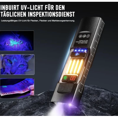 Lanterna multifunctionala YM M31 UV cu LED COB UV incarcare USB si indicator baterie