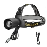 Lanterna frontala LED YM T102 cu zoom profesionala lumina alba/rosie si incarcare USB