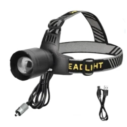 Lanterna frontala LED YM T102 cu zoom profesionala lumina alba/rosie si incarcare USB