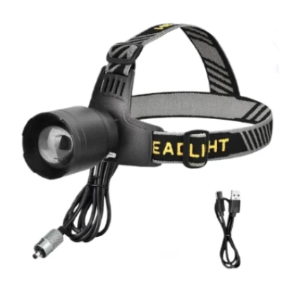 Lanterna frontala LED YM T102 cu zoom profesionala lumina alba/rosie si incarcare USB