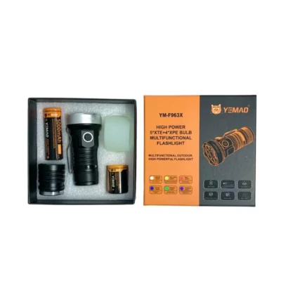 Lanterna tactica reincarcabila YM F963X lumina multicolora filtru UV IP55 raza 300M