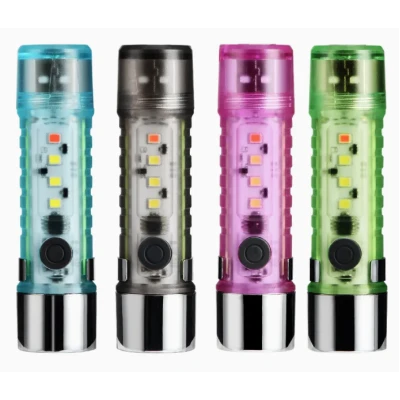 Mini Lanterna LED multifunctionala CB 023 cu design transparent si incarcare USB