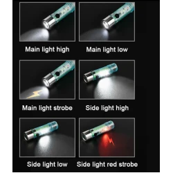 Mini Lanterna LED multifunctionala CB 023 cu design transparent si incarcare USB