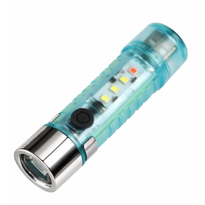 Mini Lanterna LED multifunctionala CB 023 cu design transparent si incarcare USB