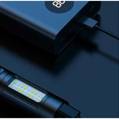 Lanterna multifunctionala LED CB 503A TG cu panou lateral COB si incarcare USB