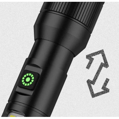 Lanterna multifunctionala LED CB 503A TG cu panou lateral COB si incarcare USB
