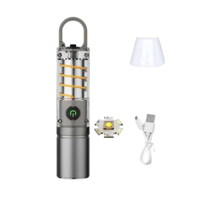 Lanterna LED portabila CB 936 TG telescopica 5 moduri incarcare USB si capac pentru lumina