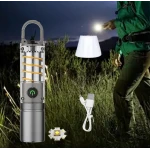 Lanterna LED portabila CB 936 TG telescopica 5 moduri incarcare USB si capac pentru lumina