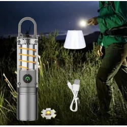 Lanterna LED portabila CB 936 TG telescopica 5 moduri incarcare USB si capac pentru lumina