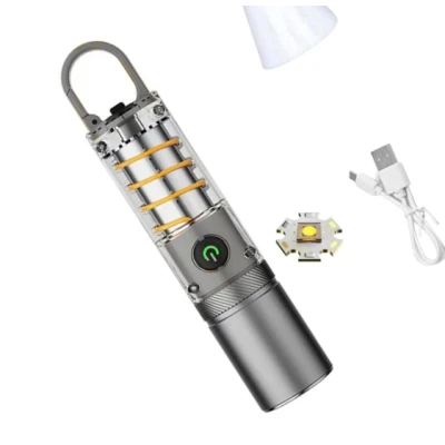 Lanterna LED portabila CB 936 TG telescopica 5 moduri incarcare USB si capac pentru lumina