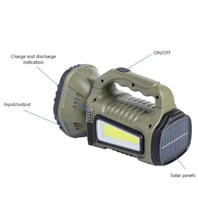 Lanterna de mana CB 5678 cu incarcare solara si COB lateral