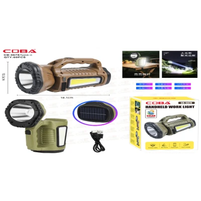 Lanterna de mana CB 5678 cu incarcare solara si COB lateral